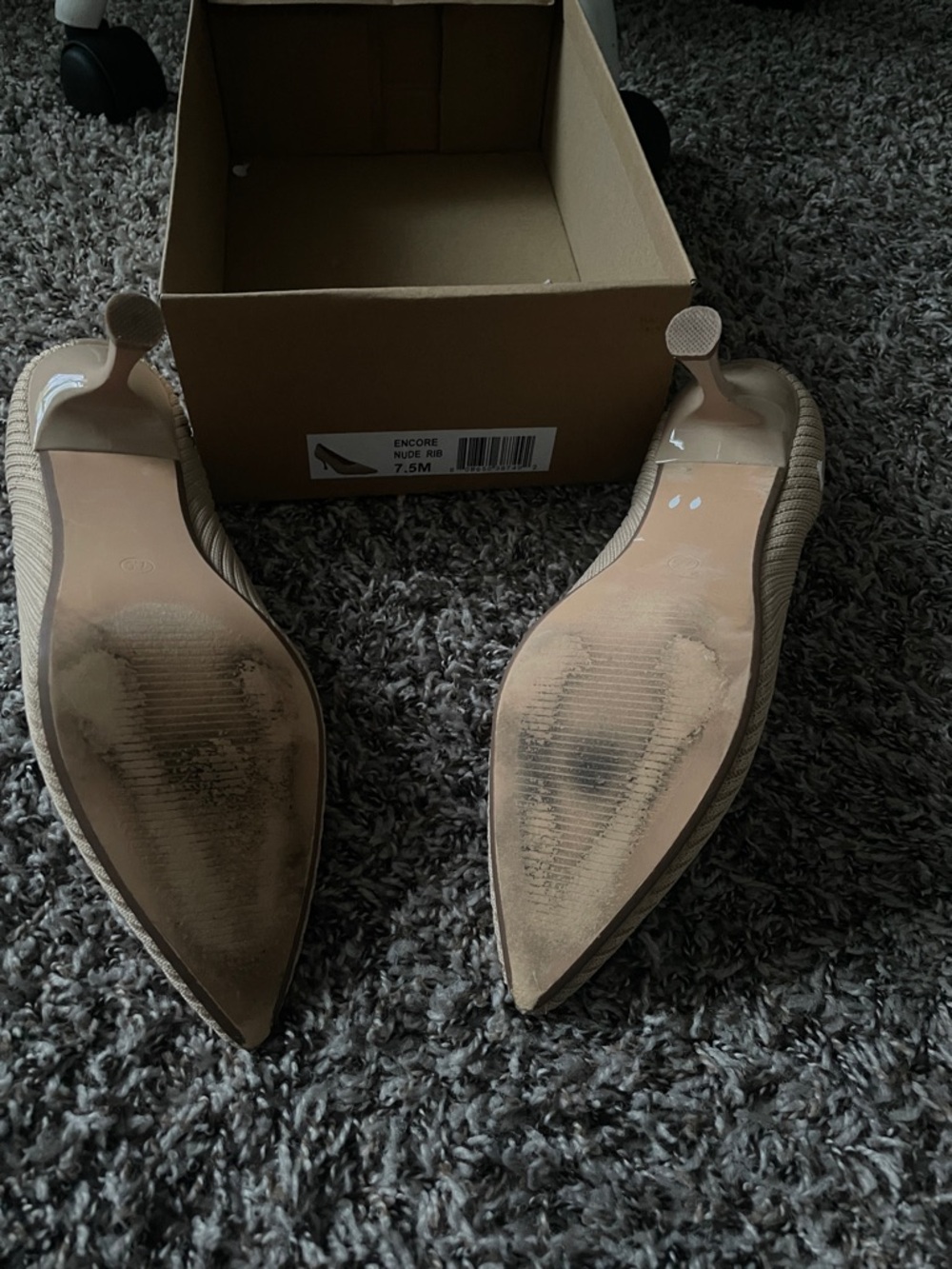 CUSHIONAIRE Women's Beige Pointed Knit Heels - Picture 3 of 6